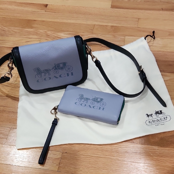Coach Green  and Blue Women's Bag Set - Picture 1 of 6